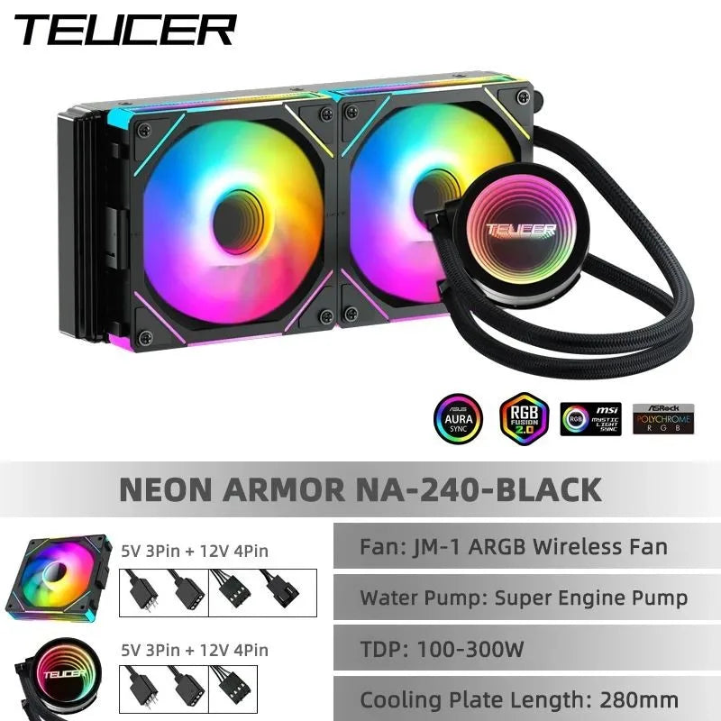 LDPCSJ ARGB AIO Liquid CPU Water Cooler Gaming Desktop