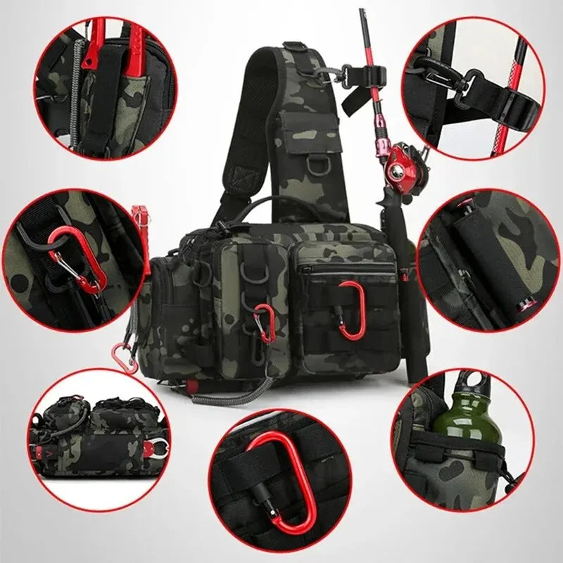 Furukroa Fishing Tackle Backpack With Lure Storage And Rod Holder