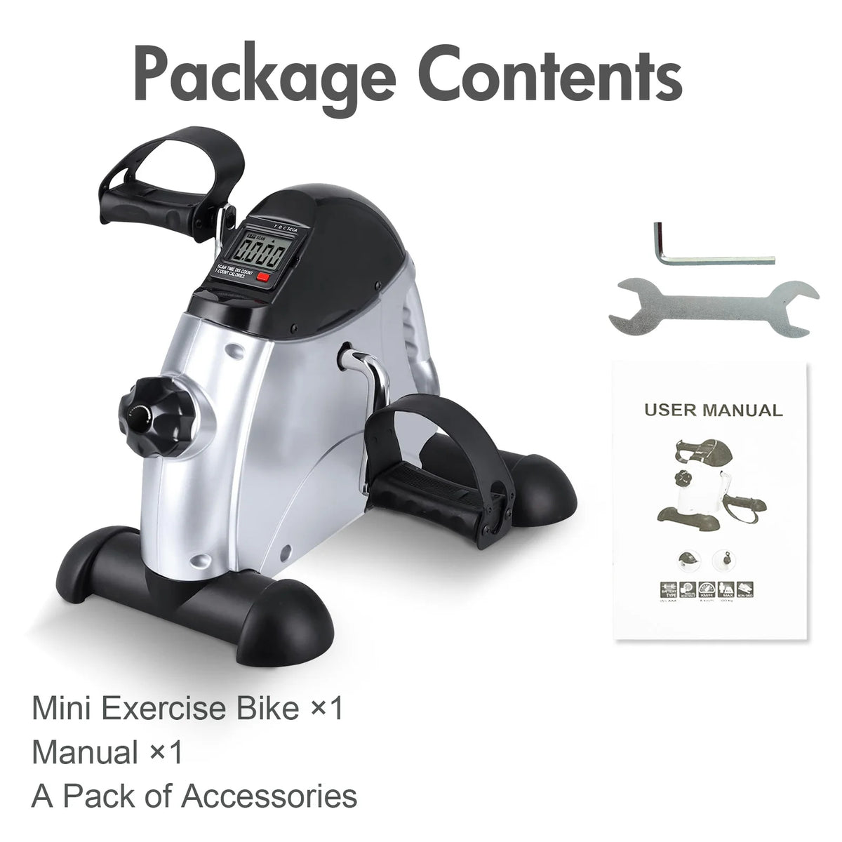Multifunctional Under Desk Pedal Exerciser Bike With LCD Screen Display