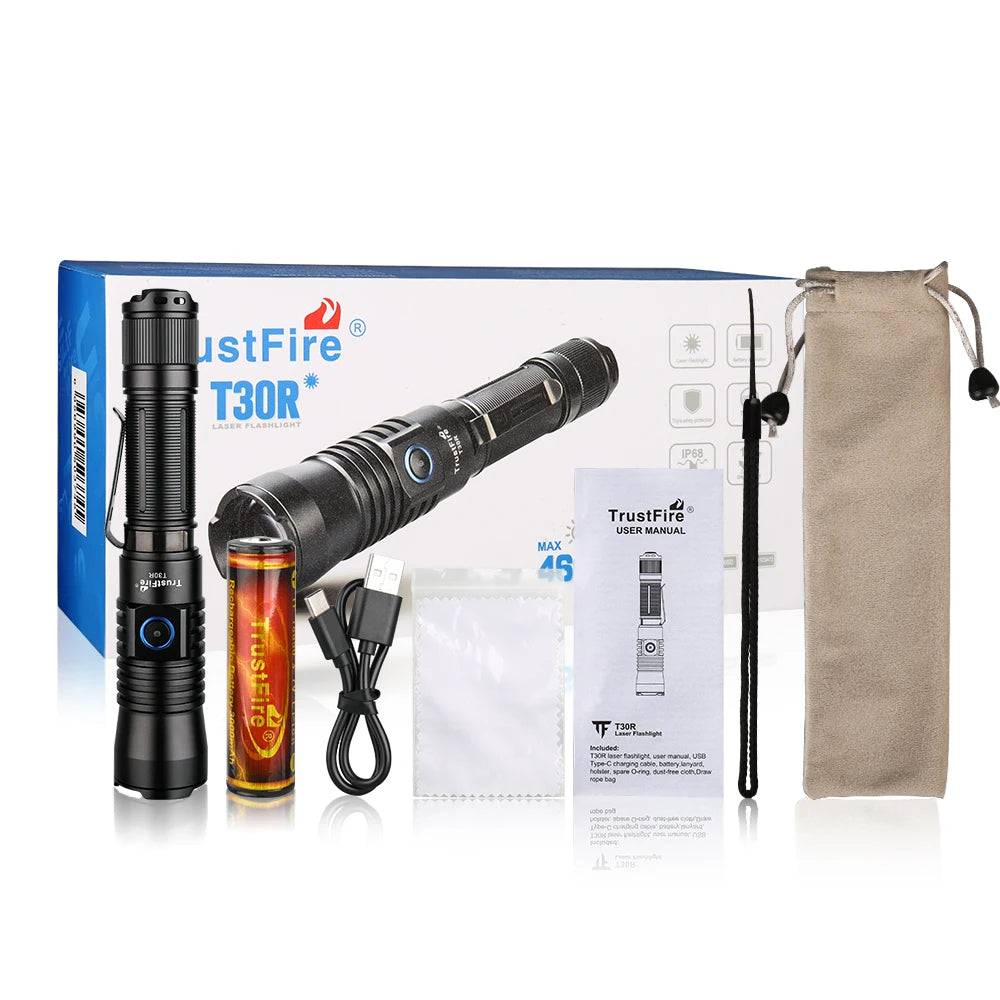 TrustFire T30R Tactical Laser LED Rechargeable Flashlight