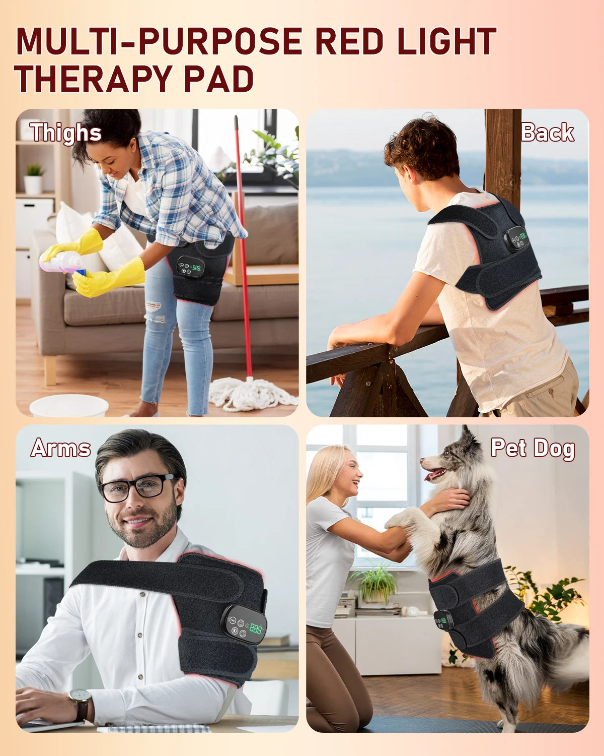 Rechargeable Red Light Therapy Belt With Heat And Vibration