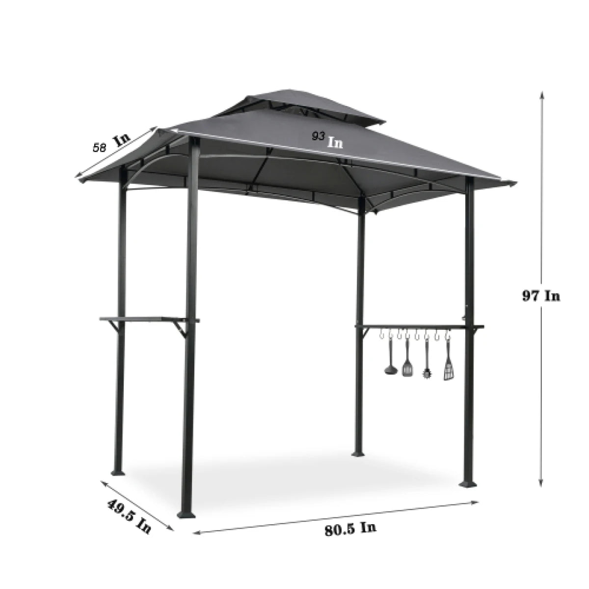 Outdoor Grill Gazebo Double Tier Soft Top Canopy Shelter