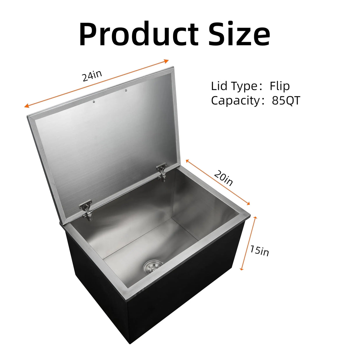 Stainless Steel Built In Ice Chest Cooler With Drain System
