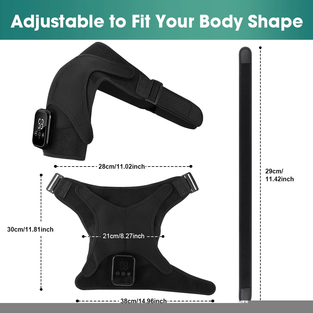 Pastsky Heated Vibration Shoulder Massager Support Belt