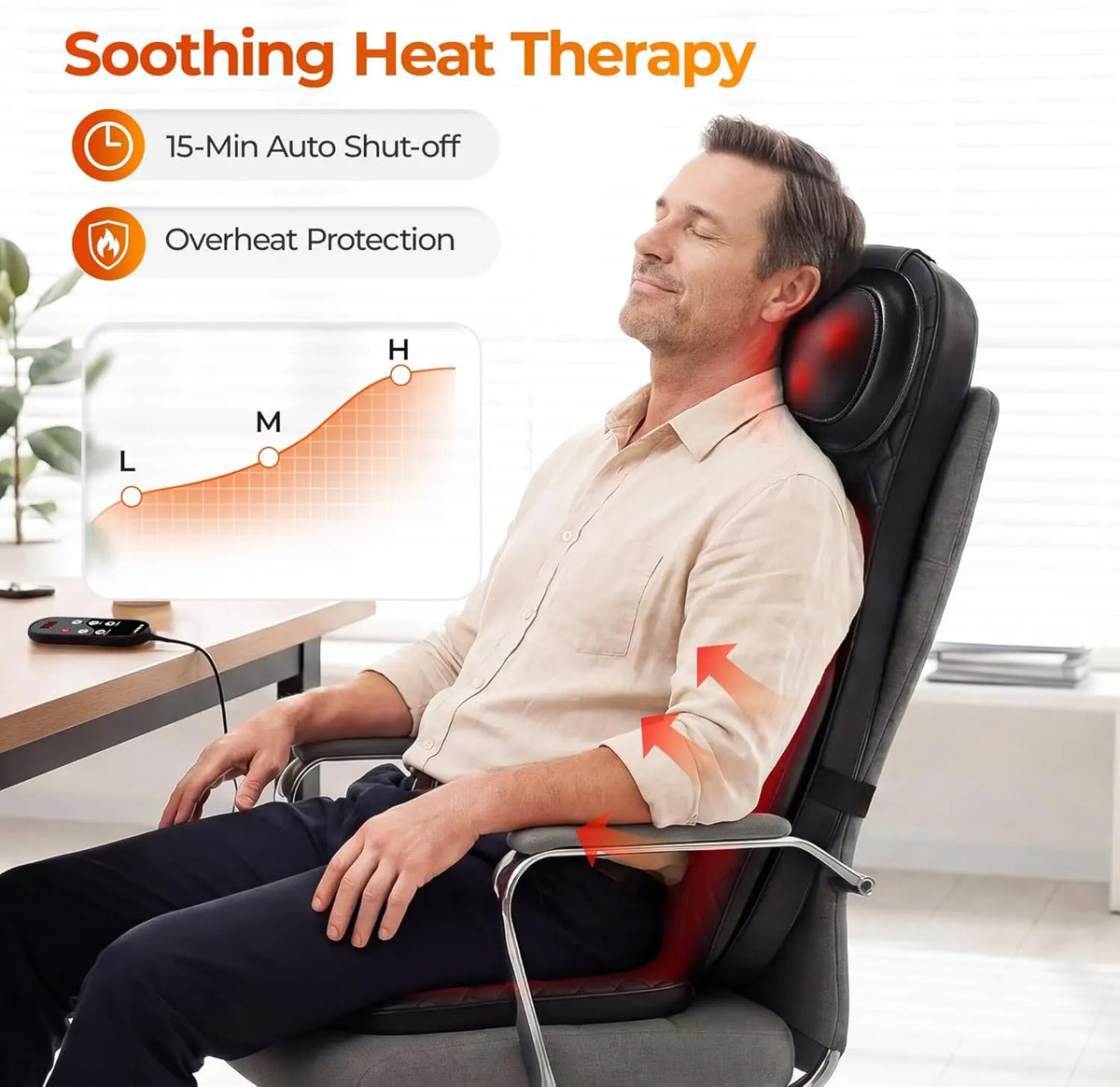 Homemassa Heated Shiatsu Neck And Back Massage Cushion