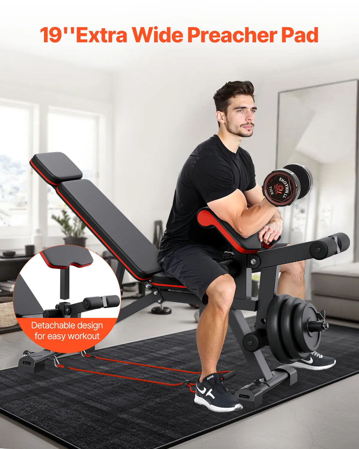 Heavy Duty Adjustable Weight Bench For Strength Training