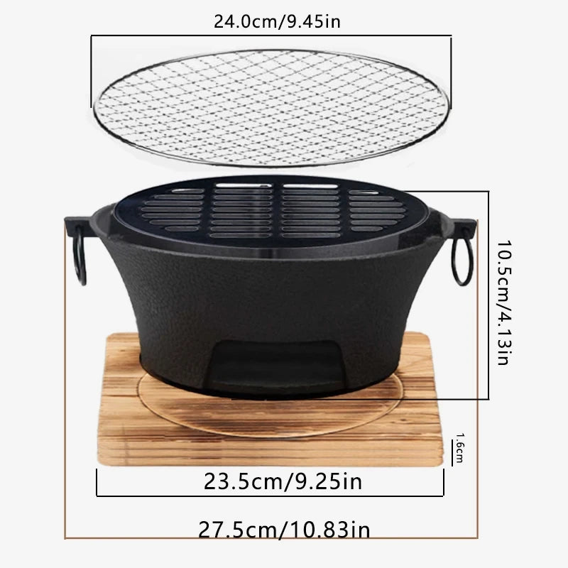 Zoe Cast Iron Outdoor Stove For Charcoal And Alcohol Cooking