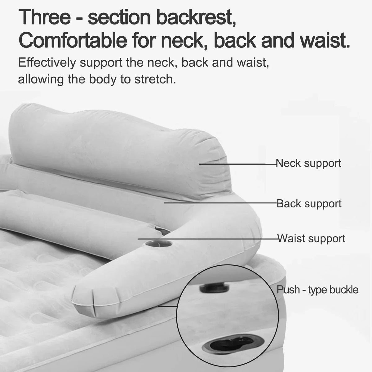 Two Person Built In Inflatable Camping Mattress PVC Thickened Design