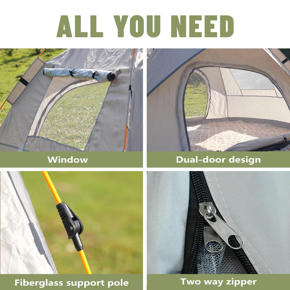 Pakicetus Instant Auto Pop Up Sun Rain Shelter Camping Tent