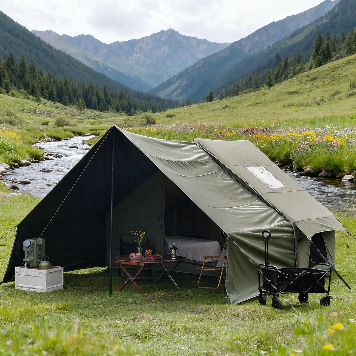 Pakicetus Inflatable Luxury Glamping Tent With Roof Window