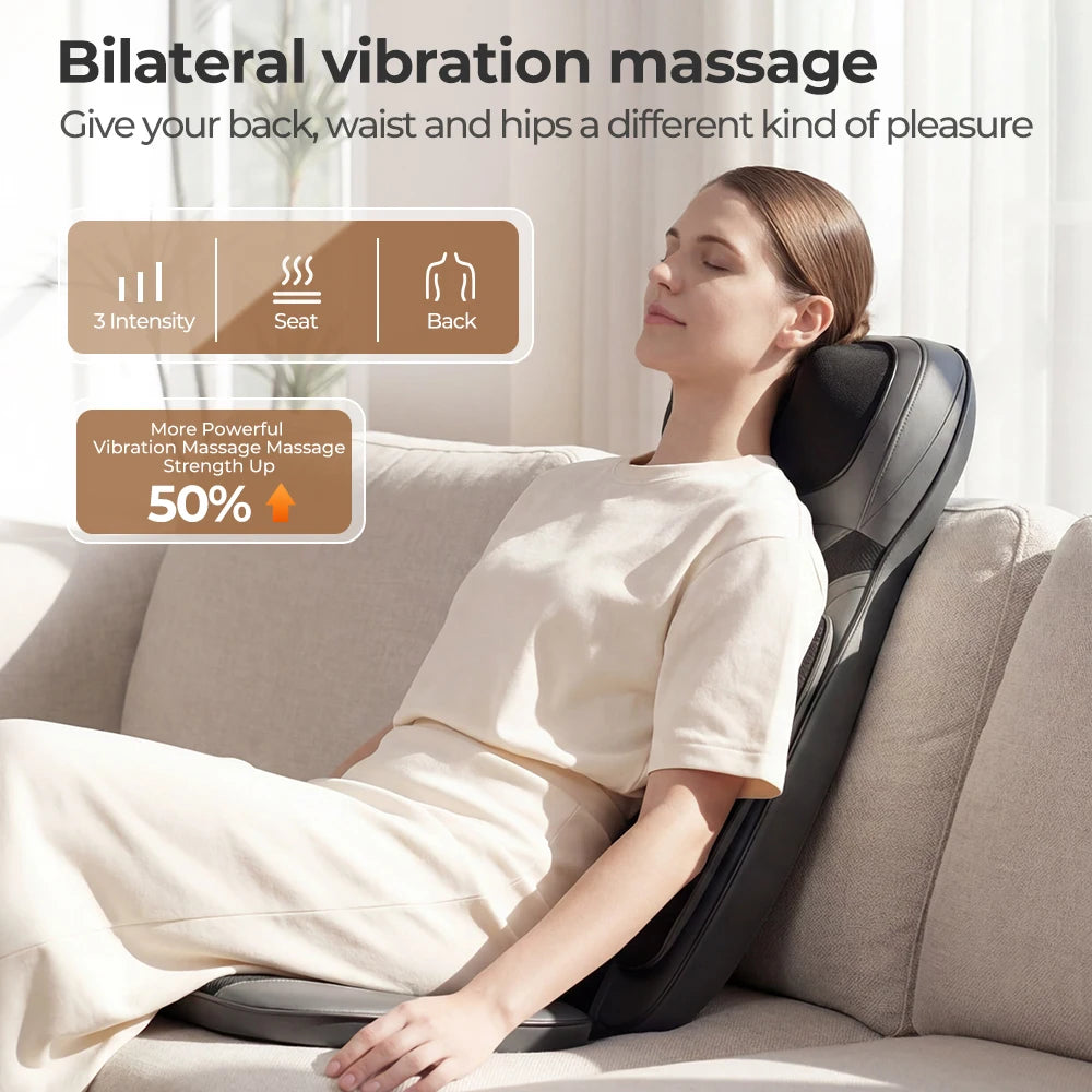 HOMEMASSA Adjustable Shiatsu Neck Back Massager With Heat