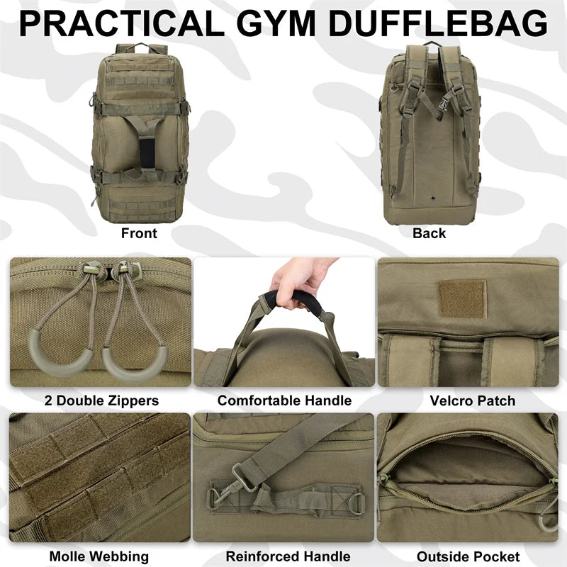 LQARMY Tactical MOLLE Backpack for Hiking Camping Travel and Mountaineering