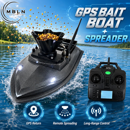 GPS Bait Boat with Rotating Spreader and Automatic Return