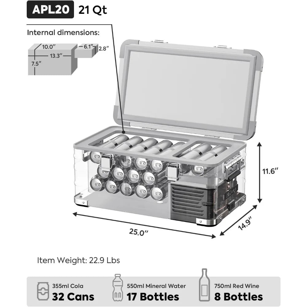 Premium Nano Compressor Portable Refrigerator With Electric Car Cooler