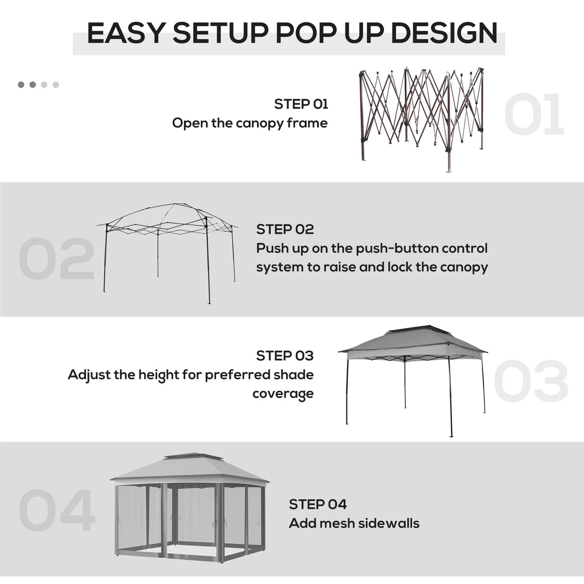 Outsunny Two Tier Pop Up Gazebo Outdoor Tent With Netting