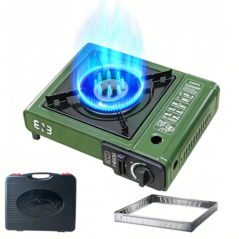 Stainless Steel Portable Butane Camping Stove Windproof Fuel Efficient