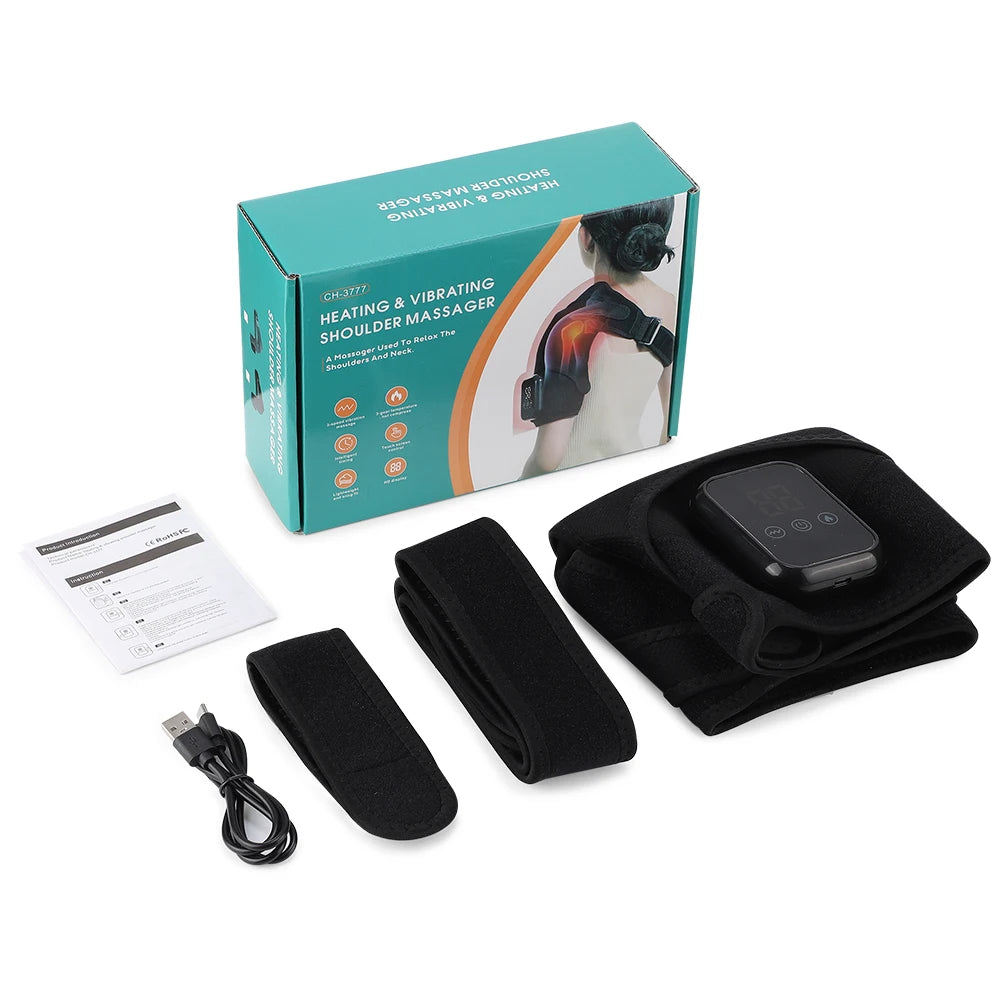 Pastsky Heated Vibration Shoulder Massager Support Belt
