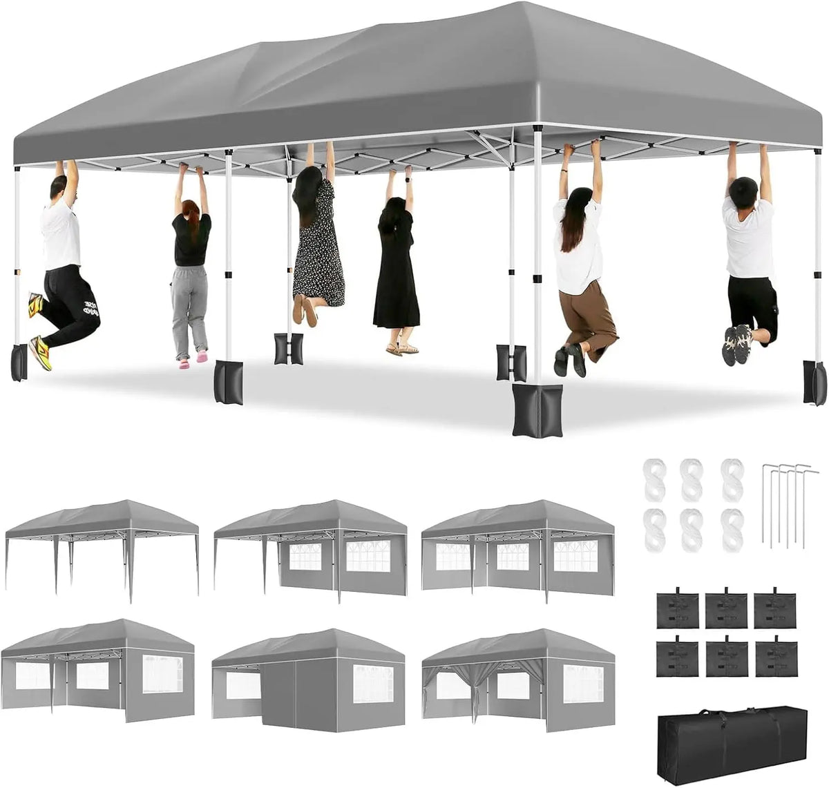Garvee Waterproof Pop Up Canopy Tent With Window Sidewalls