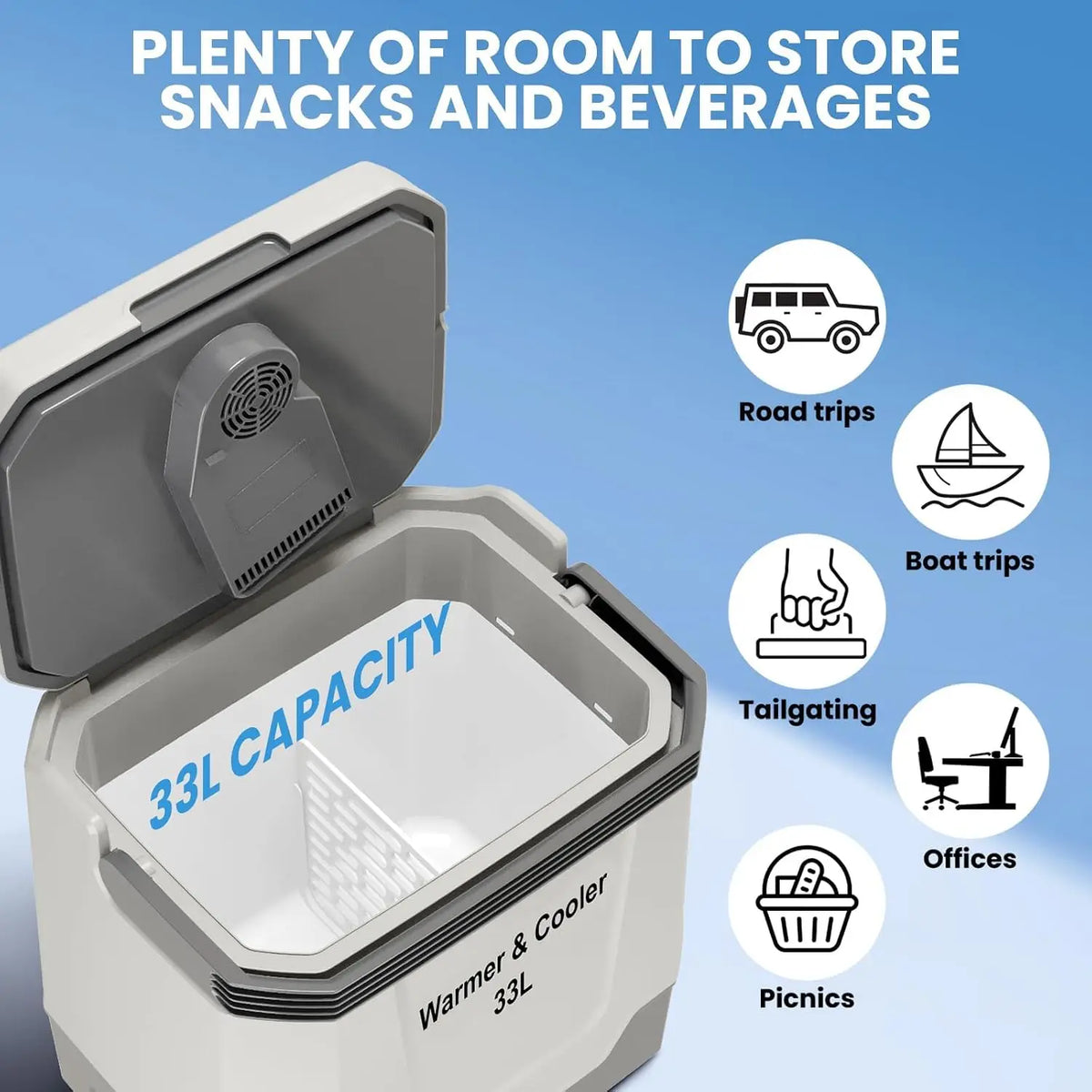 Portable Electric Cooler With Heating Mode For Car Camping