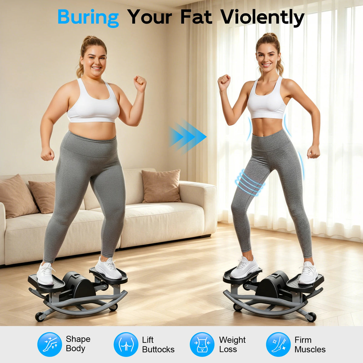 Digital Display Twist Stepper Machine With Resistance Bands