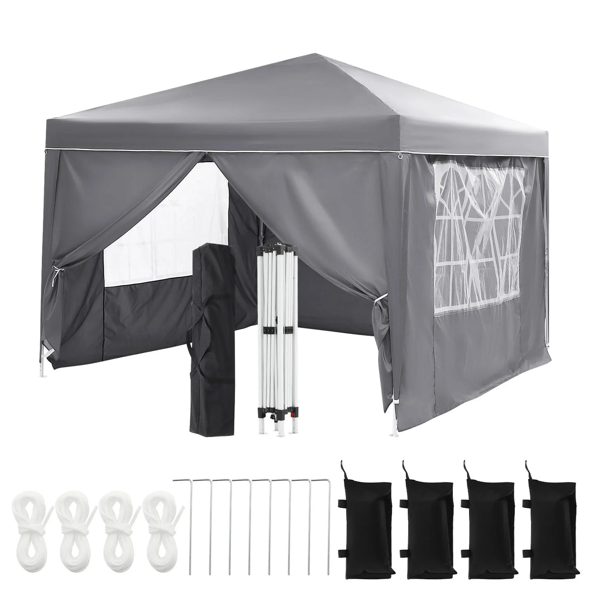 HiMISS Heavy Duty Pop Up Canopy Tent Waterproof With Sidewalls Bag