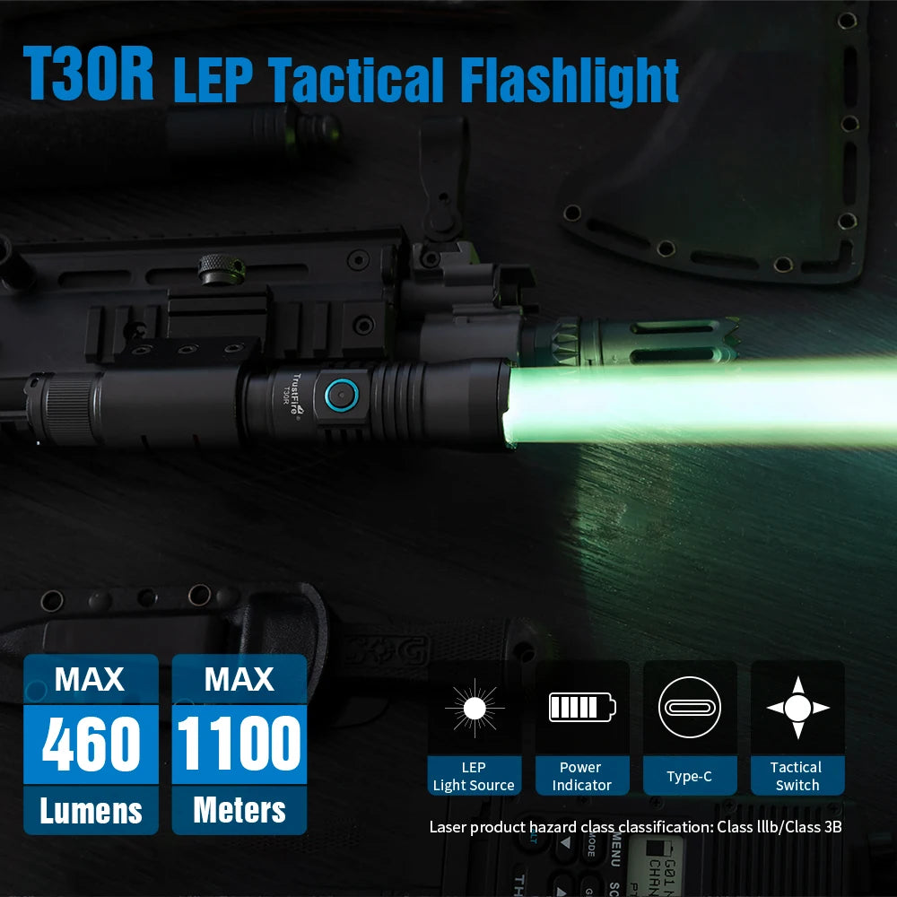 TrustFire T30R Tactical Laser LED Rechargeable Flashlight
