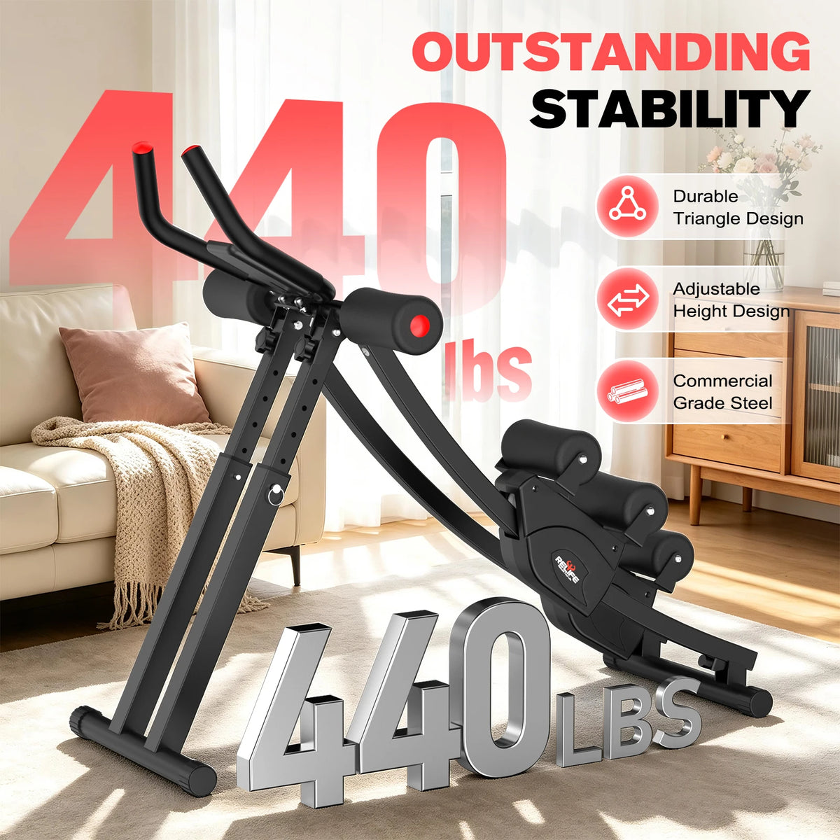 Dual Split Track Ab Machine With Adjustable Resistance LCD Display
