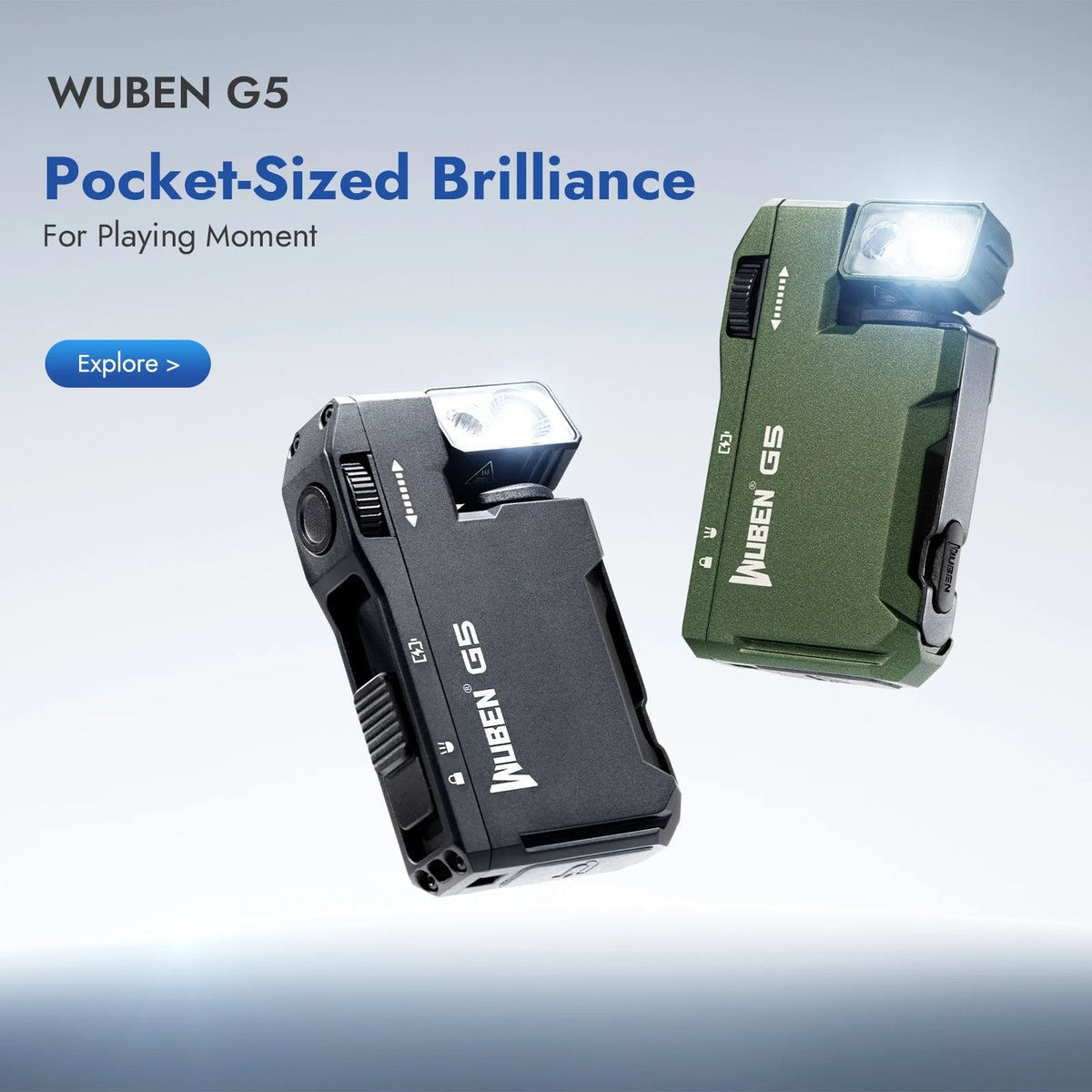WUBEN G5 Magnetic EDC Flashlight 400 Lumen USB C Rechargeable