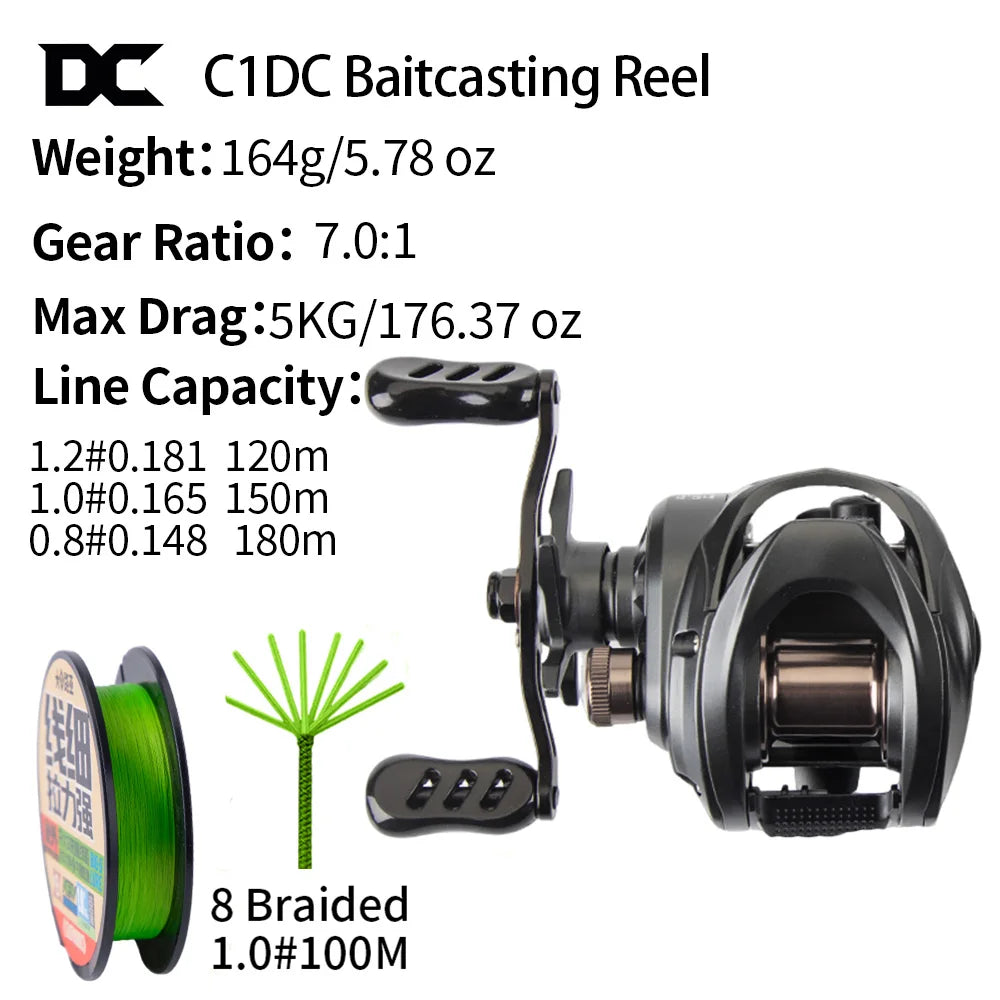 FishingFans C1DC Baitcasting Reel With Digital Control For Long Casting