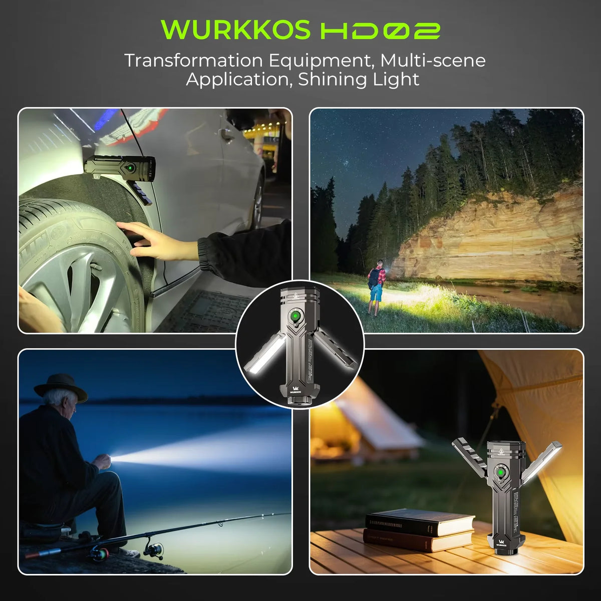 Wurkkos HD02 LED Camping Flashlight for Outdoor Hiking and Fishing