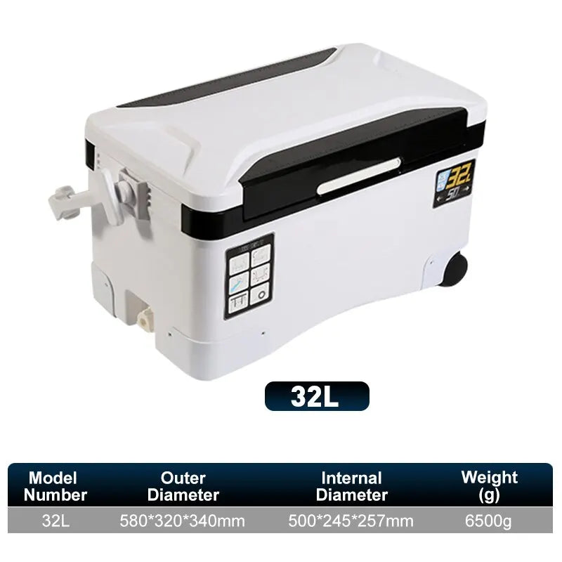 LEYDUN Portable Fishing Cooler Box With Tackle Storage
