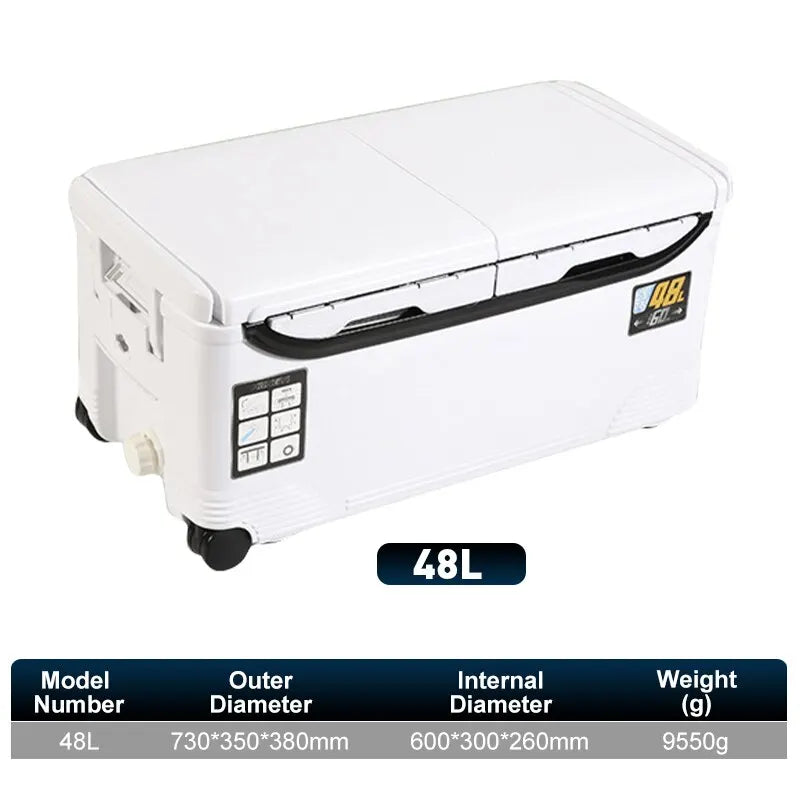 LEYDUN Portable Fishing Cooler Box With Tackle Storage