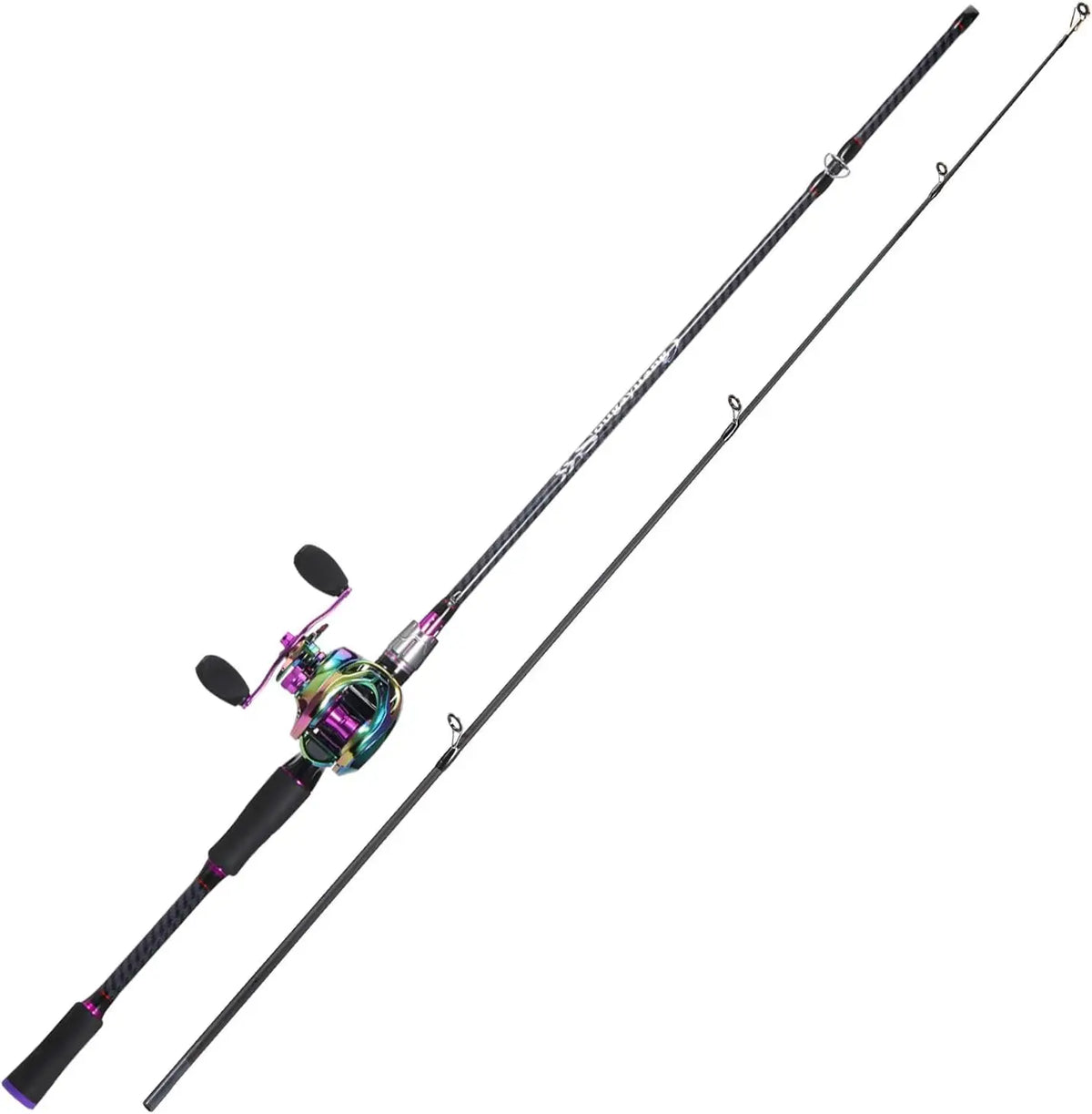 Carbon Glass Composite Baitcasting Fishing Rod And Reel Combo