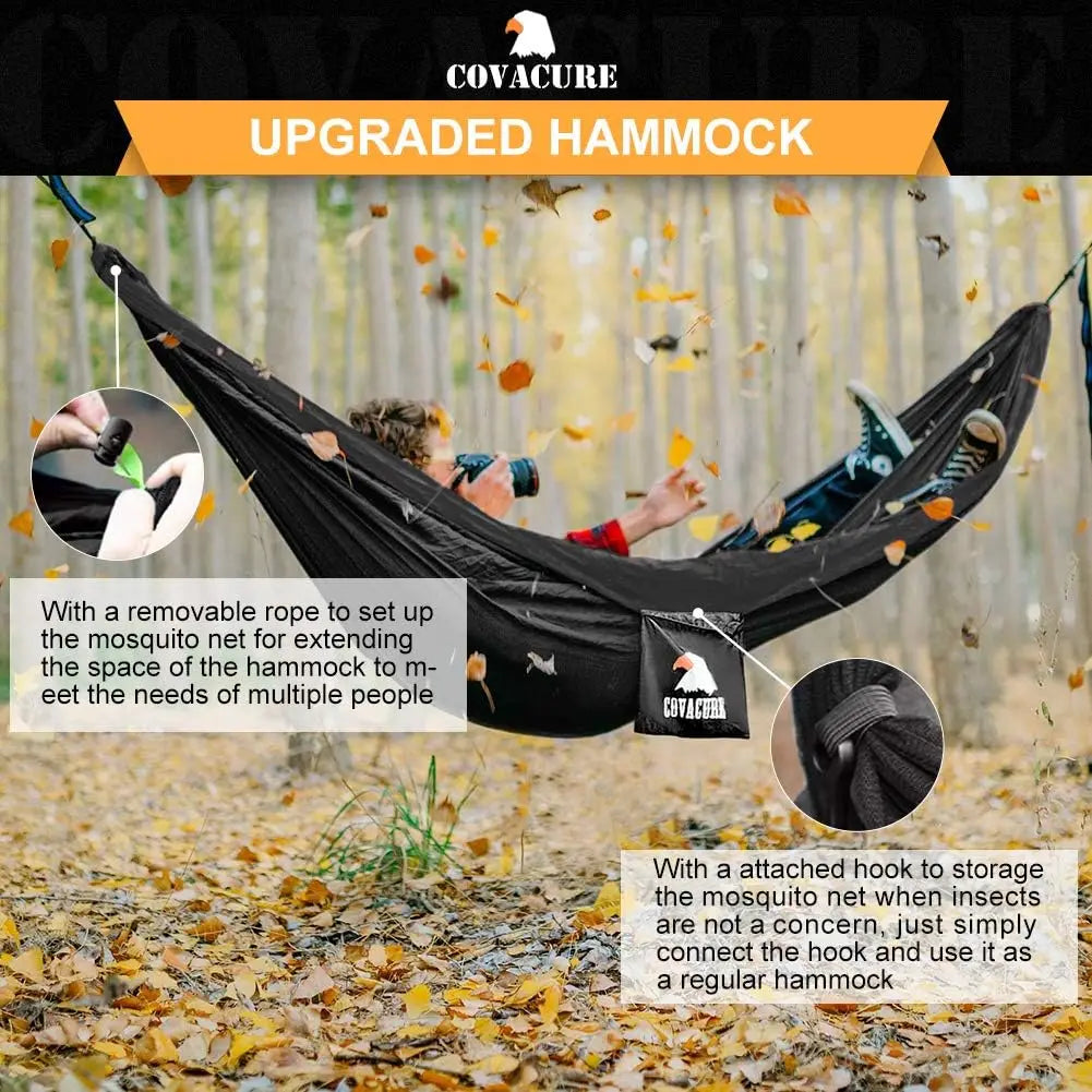 Double Camping Hammock With Tree Straps For Hiking And Travel