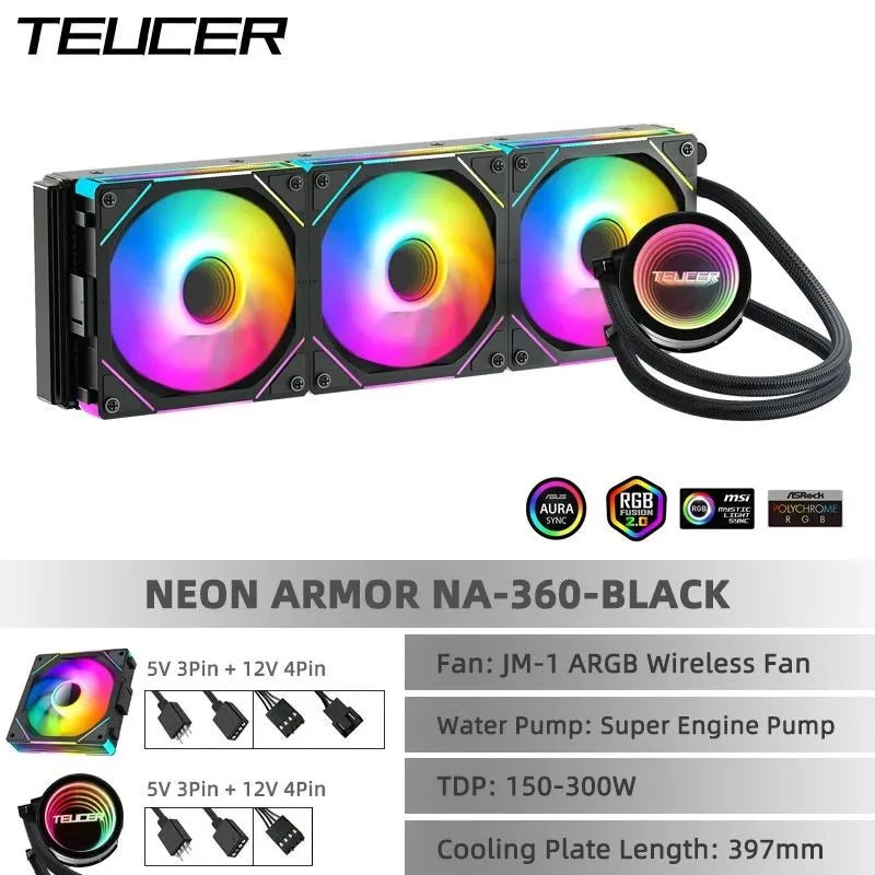 LDPCSJ ARGB AIO Liquid CPU Water Cooler Gaming Desktop