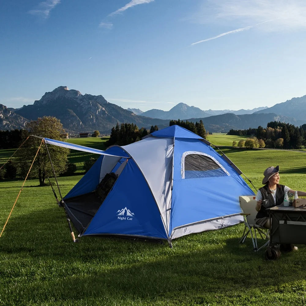 Night Cat Automatic Waterproof Camping Tent With Porch And Rainfly