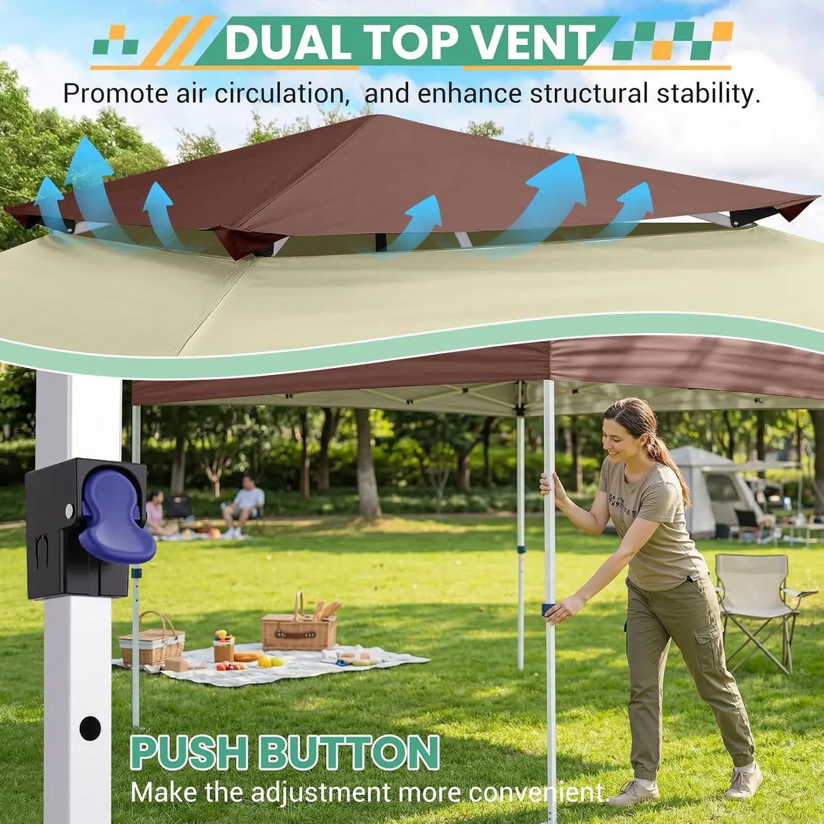 Tooluck One Push Pop Up Gazebo With Mosquito Netting