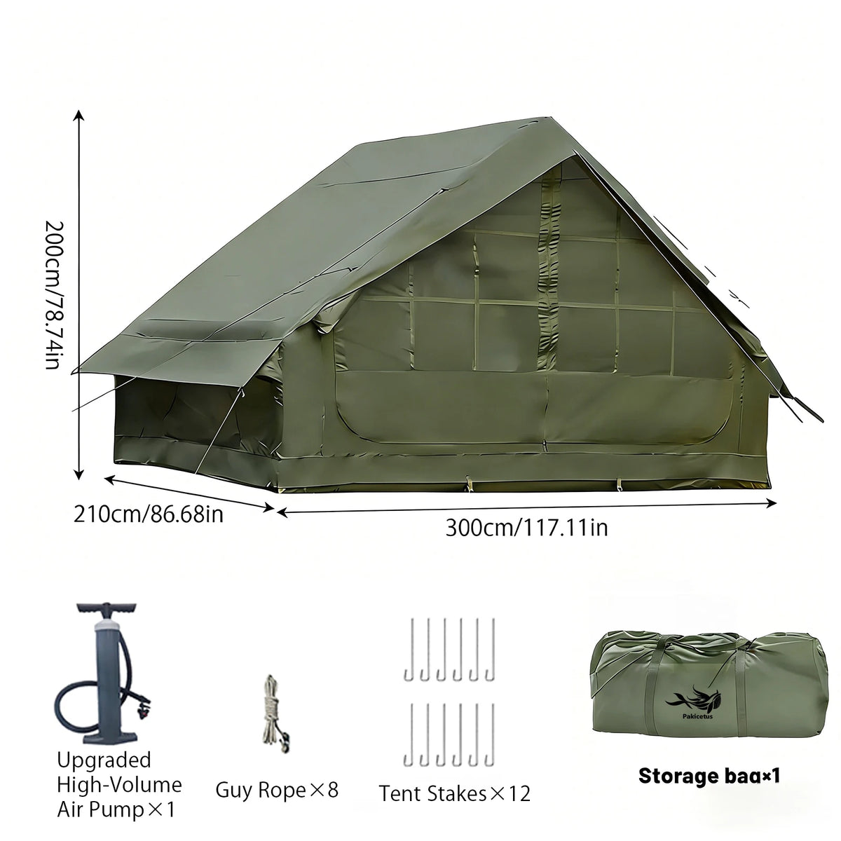 Inflatable Camping Tent With Air Pump And Skylight