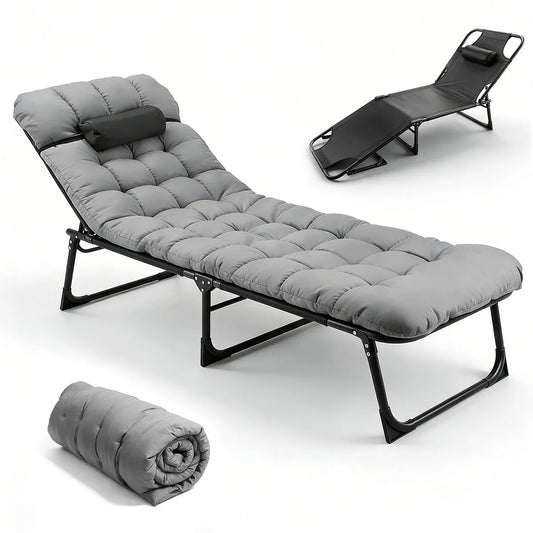 Heavy Duty Folding Camping Lounge Chair With Three Position Recline