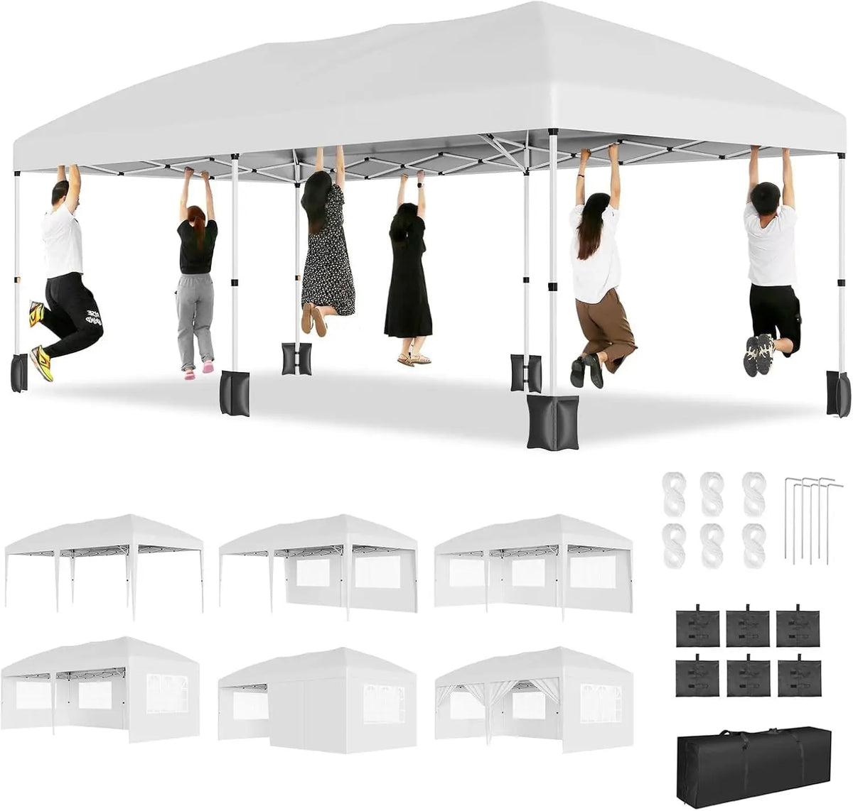 Garvee Folding Waterproof Pop Up Canopy Tent With Window Sidewalls