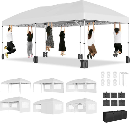 Garvee Folding Waterproof Pop Up Canopy Tent With Window Sidewalls