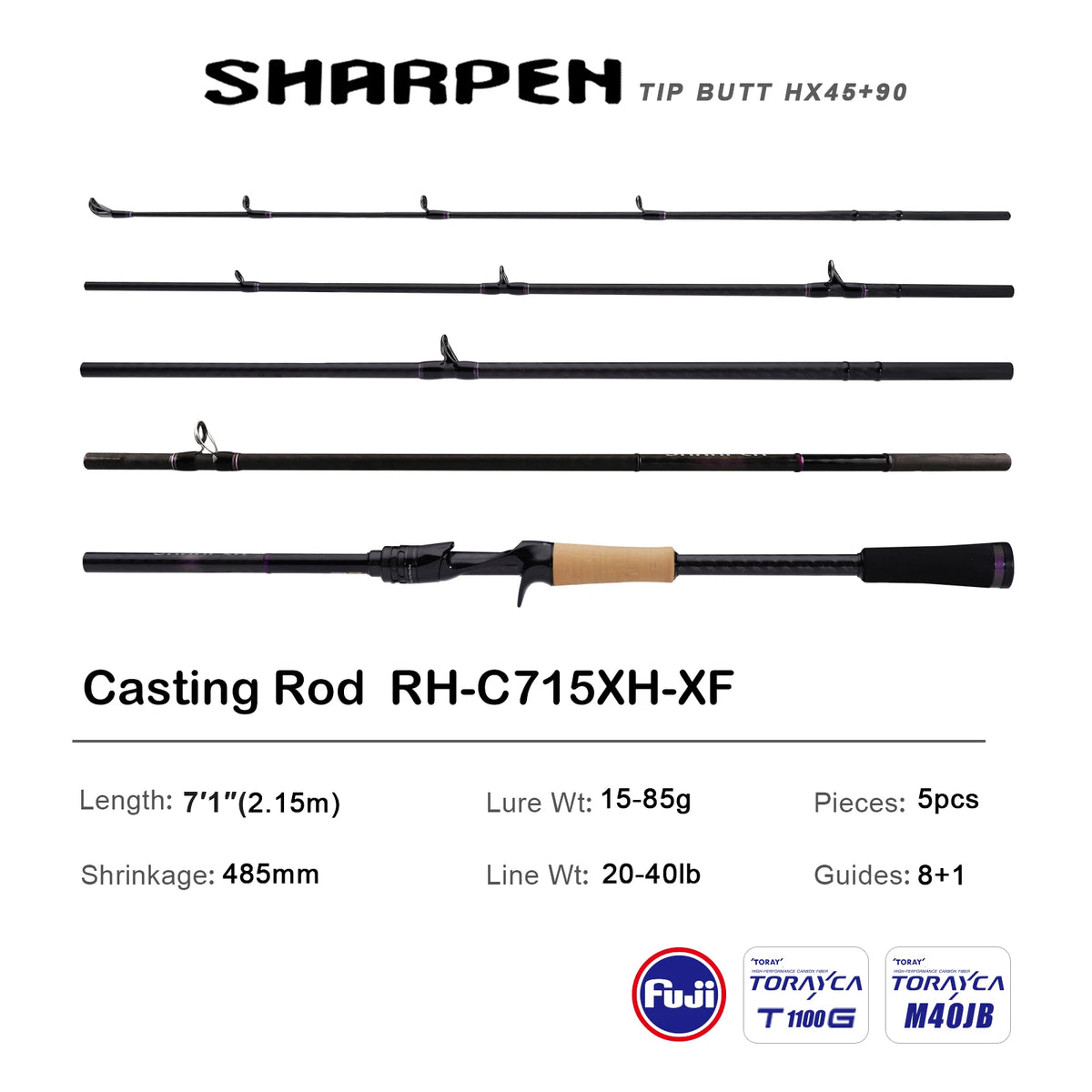 PURELURE Travel Soft Lure Spinning and Casting Fishing Rods