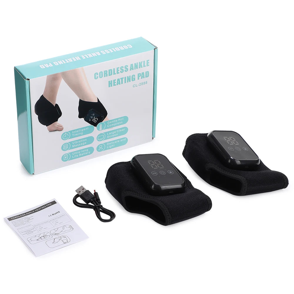 PASTSKY Electric Heating Ankle Brace With Vibration Massage Therapy