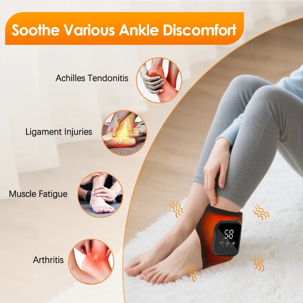 PASTSKY Electric Heating Ankle Brace With Vibration Massage Therapy