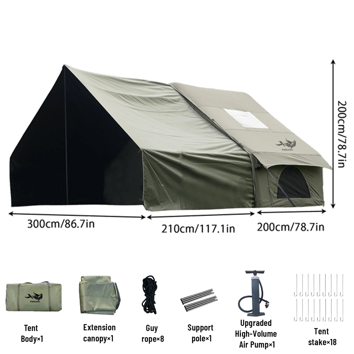 Inflatable Camping Tent With Air Pump And Skylight