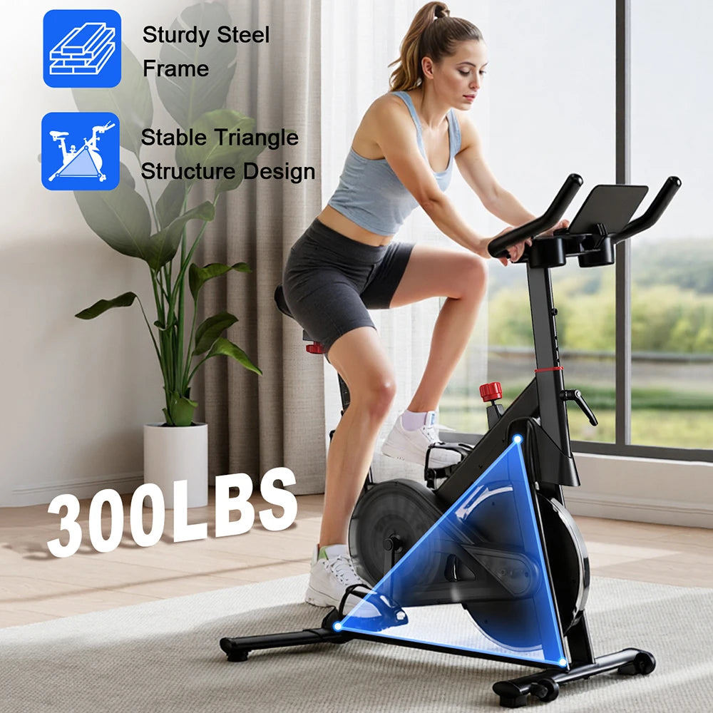 LACUFFY Magnetic Resistance Stationary Exercise Bike for Home Workouts