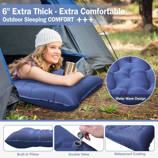 Oeny Ultralight Inflatable Camping Sleeping Pad With Pillow