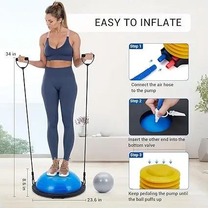Half Exercise Ball Balance Trainer For Yoga Pilates Fitness