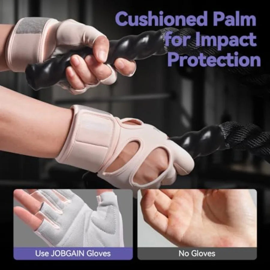 Padded Weight Lifting Workout Gloves With Wrist Wrap Support