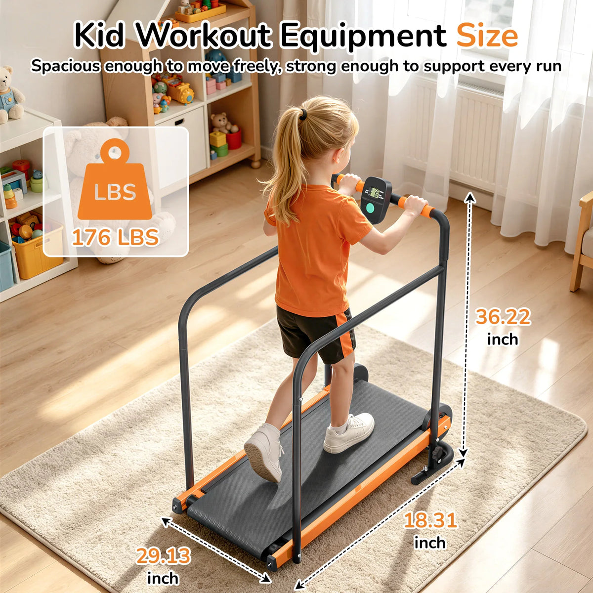 Akluer Kids Self Propelled Walking Pad Treadmill For Home Fitness
